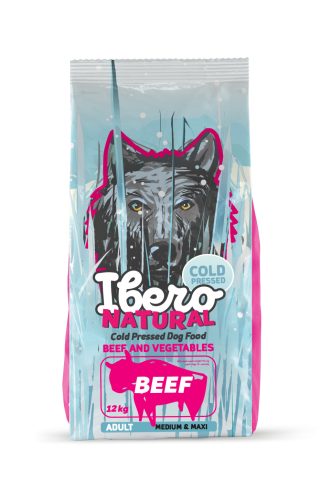 Ibero Hidegen sajtolt kutyatáp adult  M/L BEEF 12 Kg