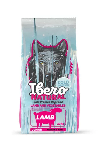 Ibero Hidegen sajtolt kutyatáp junior LAMB Medium 12 Kg