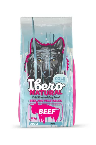 Ibero Hidegen sajtolt kutyatáp adult S BEEF 12 Kg 