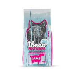 Ibero Hidegen sajtolt kutyatáp adult S LAMB 3 Kg