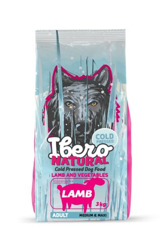 Ibero Hidegen sajtolt kutyatáp adult S LAMB 3 Kg