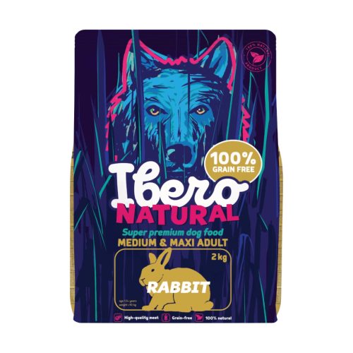 Ibero Natural Gabonamentes  kutyatáp nyúlhússal 2 kg