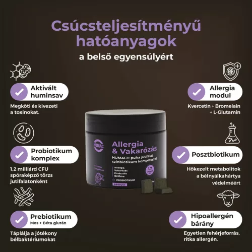Humac Allergia & vakarózás 180 gr, kb. 60 falat tégelyben
