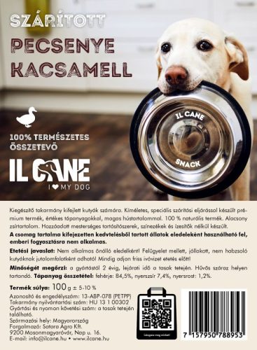 Szárított pecsenye kacsamell: 100gr/csomag
