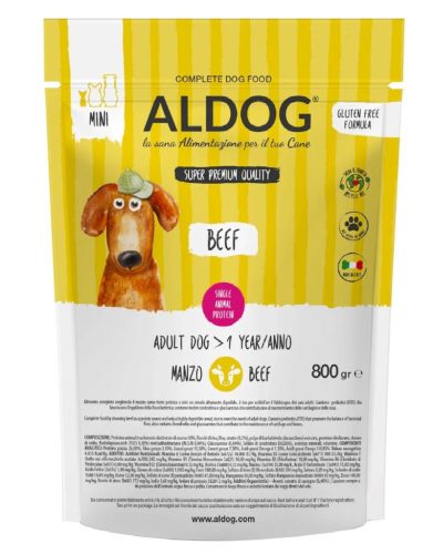 ALDOG BEEF HIPOALLERGÉN KUTYATÁP MINI 800 GR