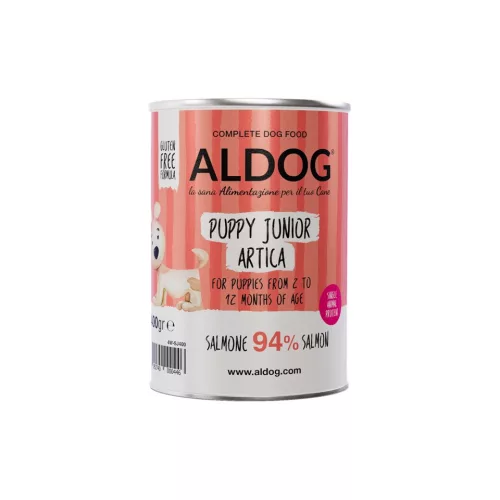 ALDOG® PUPPY-JUNIOR ARTICA LAZACOS MONOPROTEINES KÖLYÖK KUTYA PÁSTÉTOM 400 gr