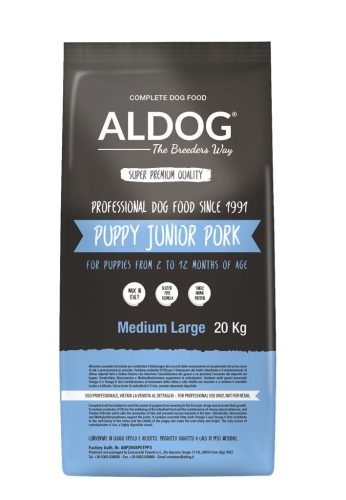 ALDOG THE BREEDERS WAY PUPPY-JUNIOR PORK HIPOALLERGÉN KUTYATÁP MEDIUM 20 KG