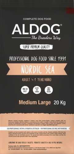 ALDOG THE BREEDERS WAY NORDIC SEA HIPOALLERGÉN KUTYATÁP MEDIUM 20 KG